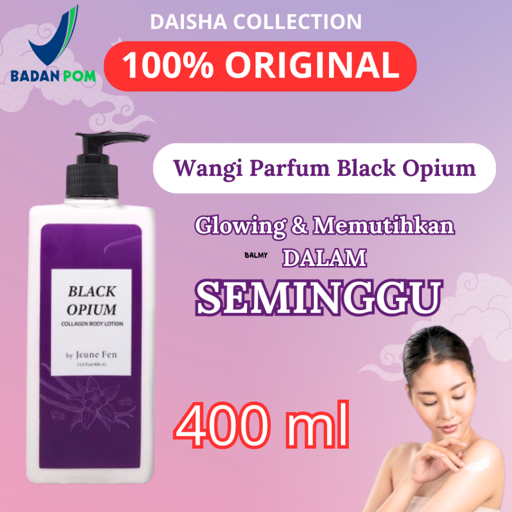 BPOM JEUNE FEN Black Opium Collagen Body Lotion Brightening Melembabkan Mencerahkan Menutrisi Kulit