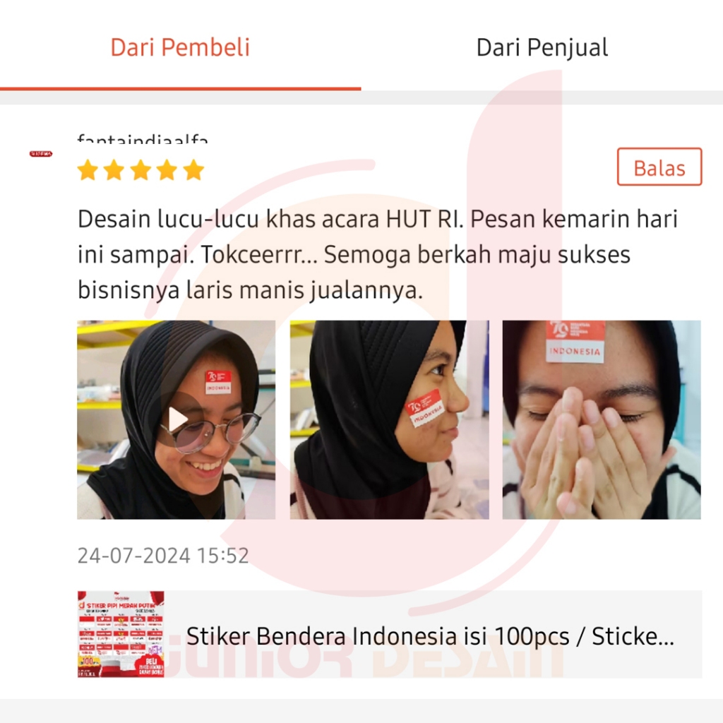 

DISKON BESAR Stiker Bendera Pipi 100pcs / Tempelan Bendera Merah Putih Stiker / Tempelan Bendera