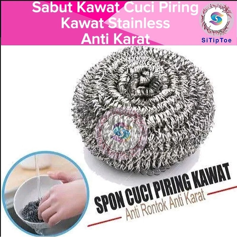 Sabut Kawat Cuci Piring Sikat Stainless Spons Kawat Anti Karat Murah Grosir