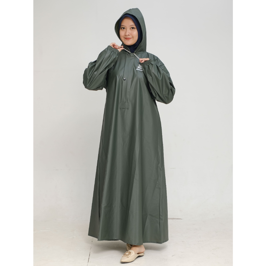 Jas Hujan Gamis Wanita | Mantel Hujan Wanita Model Gamis