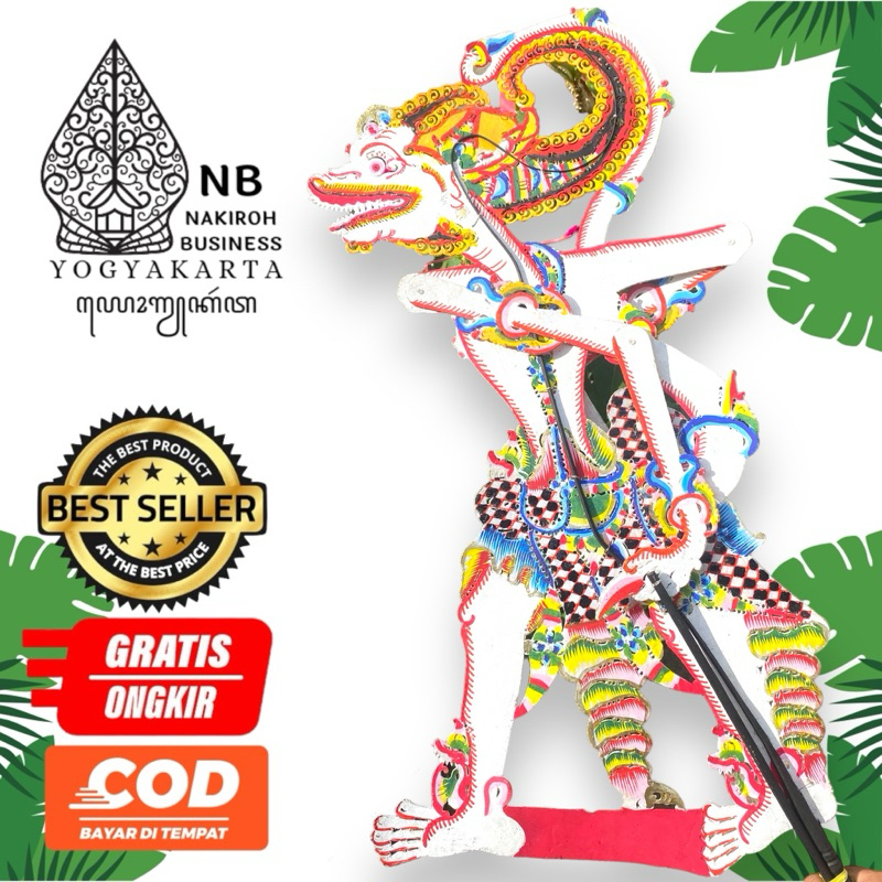 NAKIROHBUSINESS ANOMAN OBONG JUMBO Wayang Kulit Asli Anoman / Hanoman -+ 60 cm | Hiasan Dinding Waya