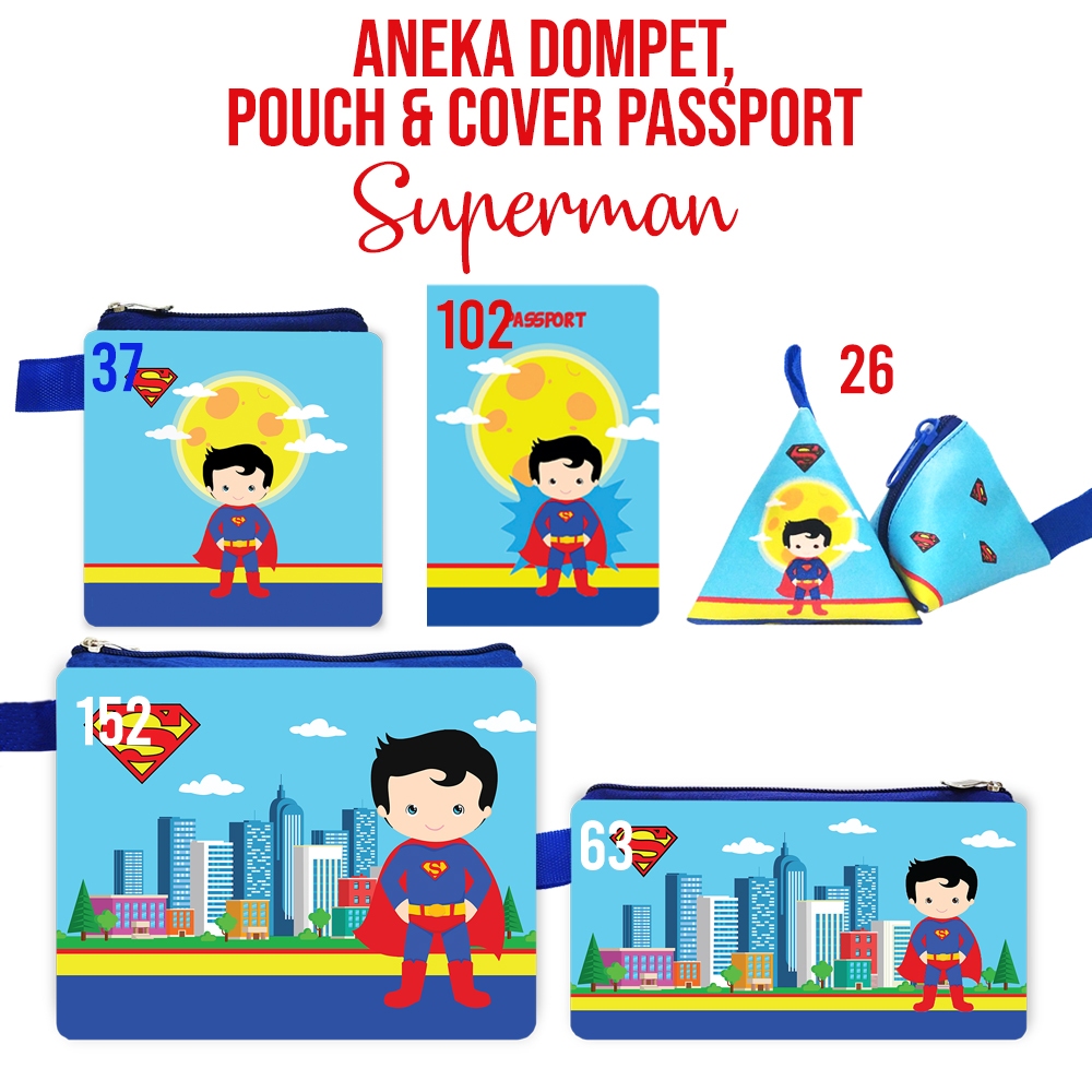 Superman Dompet Mini Wallet Case Pouch Sling Bag Tas Selempang Mouse Pad Dompet Souvenir Gift