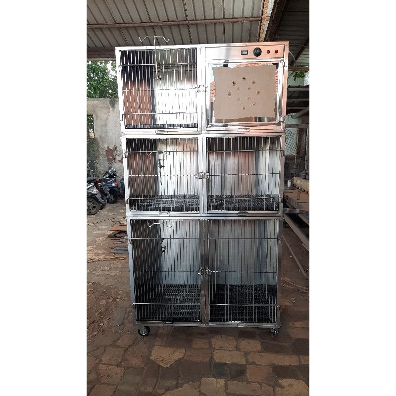 Kandang Kucing Anjing Stainless 304 Klinik Hewan _ PetCage Kucing Anjing Stainless