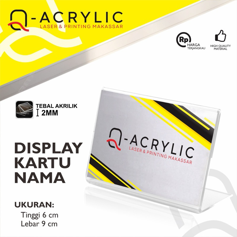 

Papan Nama Akrilik Stand Display Meja Kantor Bisnis Kartu Name Tag Segitiga - Ukuran 6x9 CM
