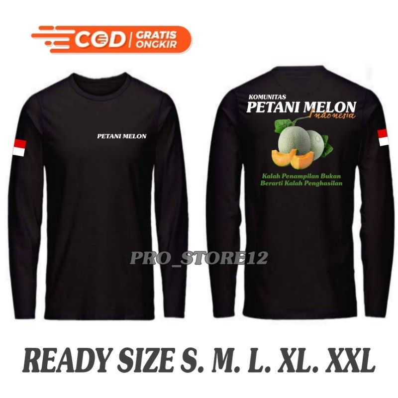 KAOS PETANI MELON INDONESIA - KAOS PETANI MILENIAL - KAOS PETANI MUDA - LENGAN PANJANG