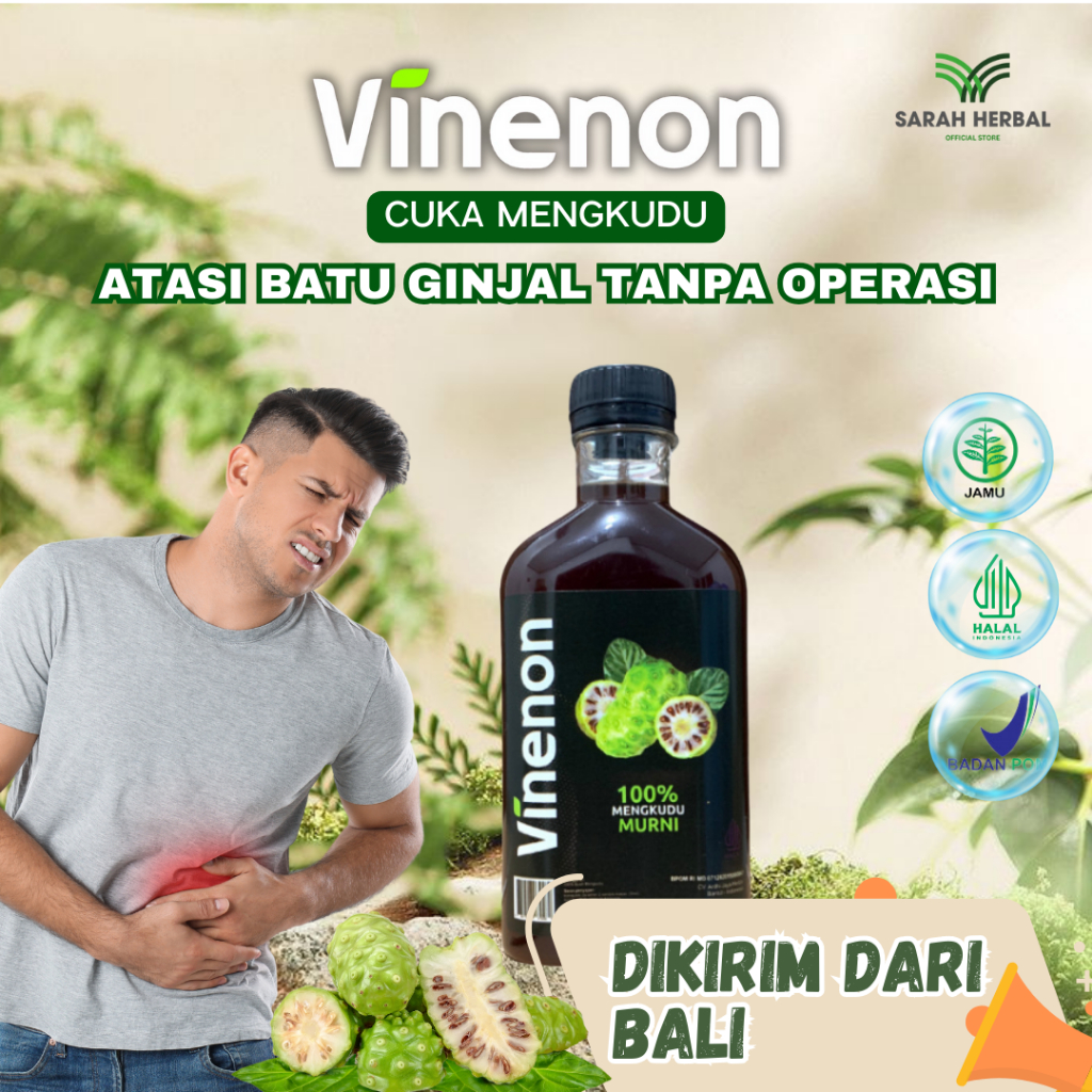 

VINENON Cuka Mengkudu Asli 100% Alami Ampuh Menghancurkan Batu Ginjal Mencegah Sel Kanker & Melancar Purin Dikirim dari Bali