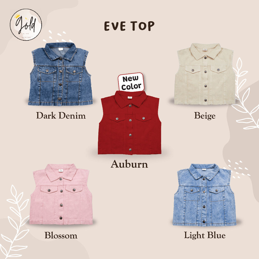 ADOREKIDS EVE TOP - Atasan Anak Perempuan Korean Style Bahan Denim Jeans Goldkids Gold Kids Adore Ki