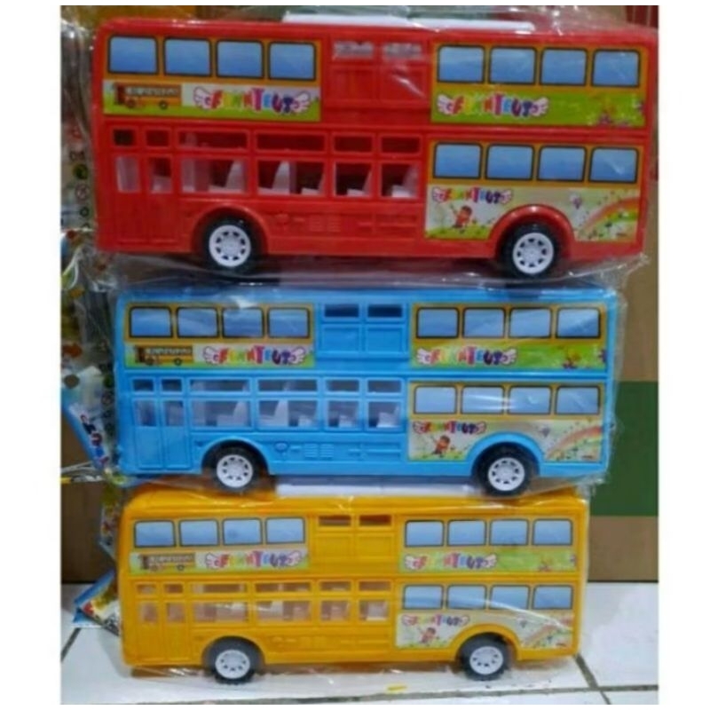 LT57 MAINAN MURAH ANAK MOBIL BUSWAY FUNNY BUS MOBIL BUS 2 TINGKAT