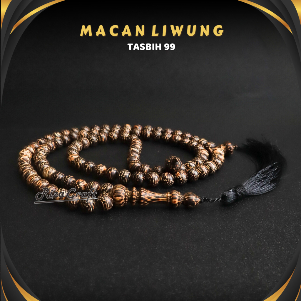 Tasbih 99 Butir Kayu Liwung  Hitam Jenar Serat ASLI Original Gunung Lawu Unik Etnik