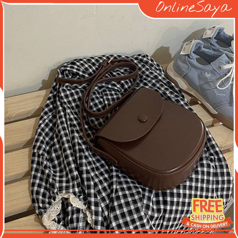 Tas Selempang Kulit PU Wanita Tas Cewek Mini Slingbag Import Saddle Jelly Bag 8023