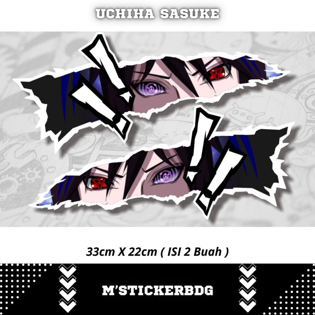 Sticker print cutting stiker all type motor motif Mata Anime Sasuke Uchiha