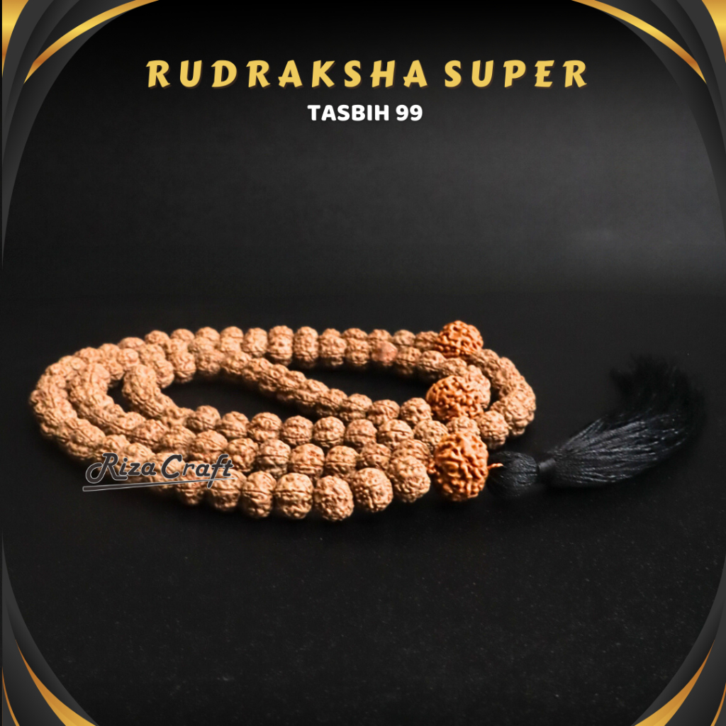 Tasbih Biji Buah Jenitri Rudraksha Genitri Asli 99 Butir. Bersertifikat by RIZA CRAFT