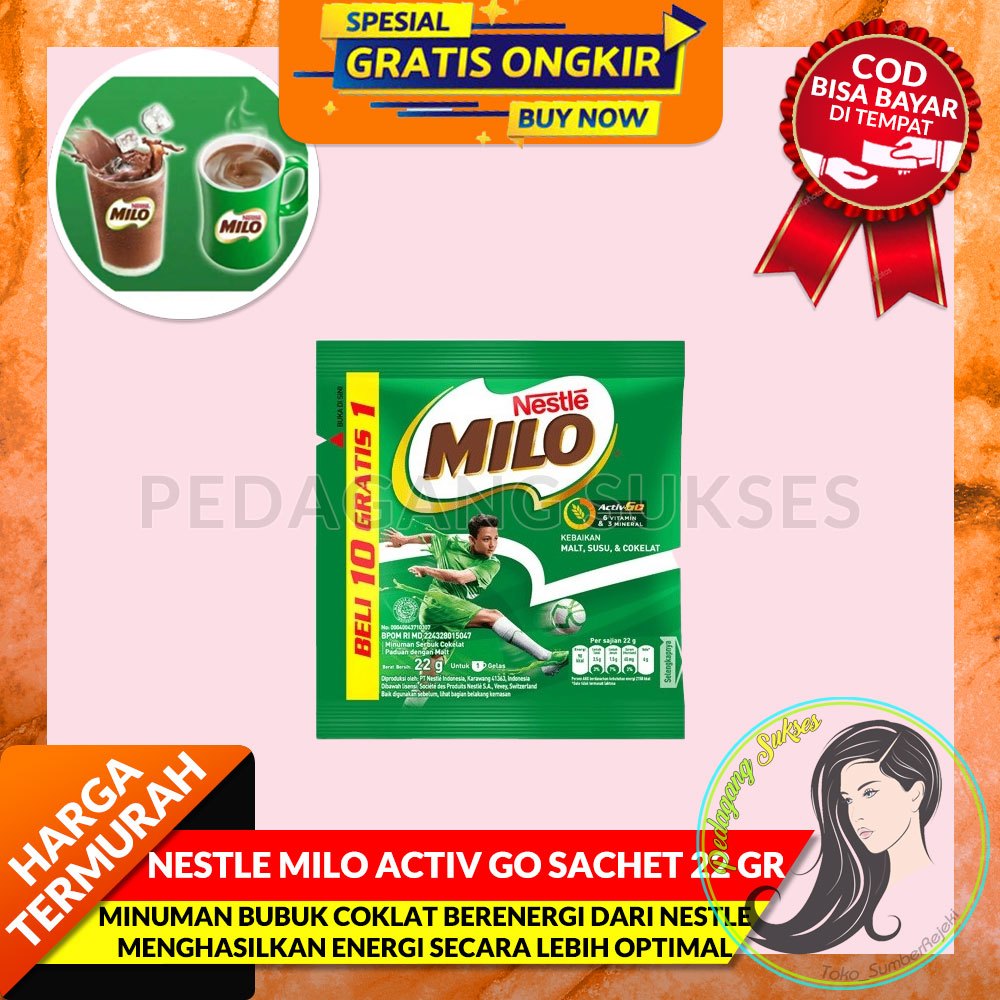 

(ECERAN PER 1 PCS ) NESTLE MILO ACTIV GO SACHET 22 GRAM ACTIVE SUSU COKLAT Minuman Serbuk Bubuk Coklat