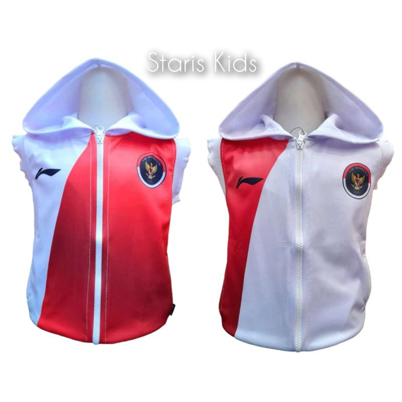 Model Baru/Rompi Anak Laki Laki Timnas Olimpiade Paris Bahan Fleece/Kids Rompi/Rompi Anak/Rompi Anak