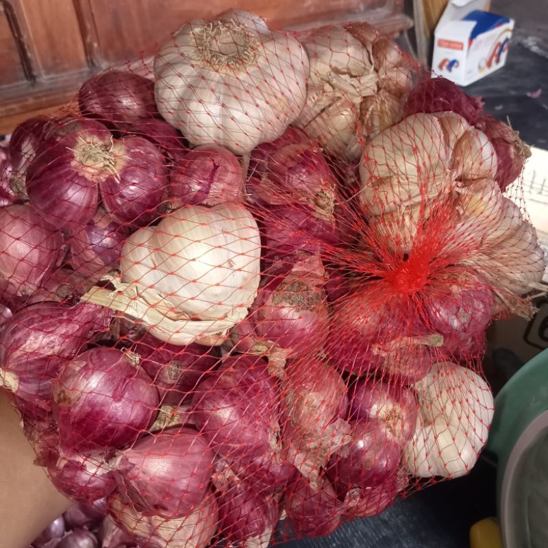 

bawang merah tanggung 1kg+bawang putih 300gr