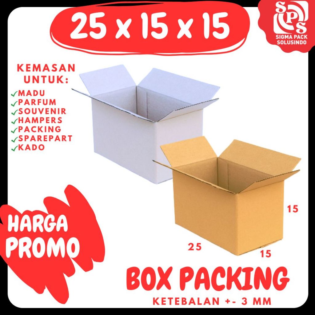 

Box 25x15x15 Kardus A1 Packing Karton Dus Kotak Kemasan Obat Mainan Olshop Souvenir Jamu Sparepart