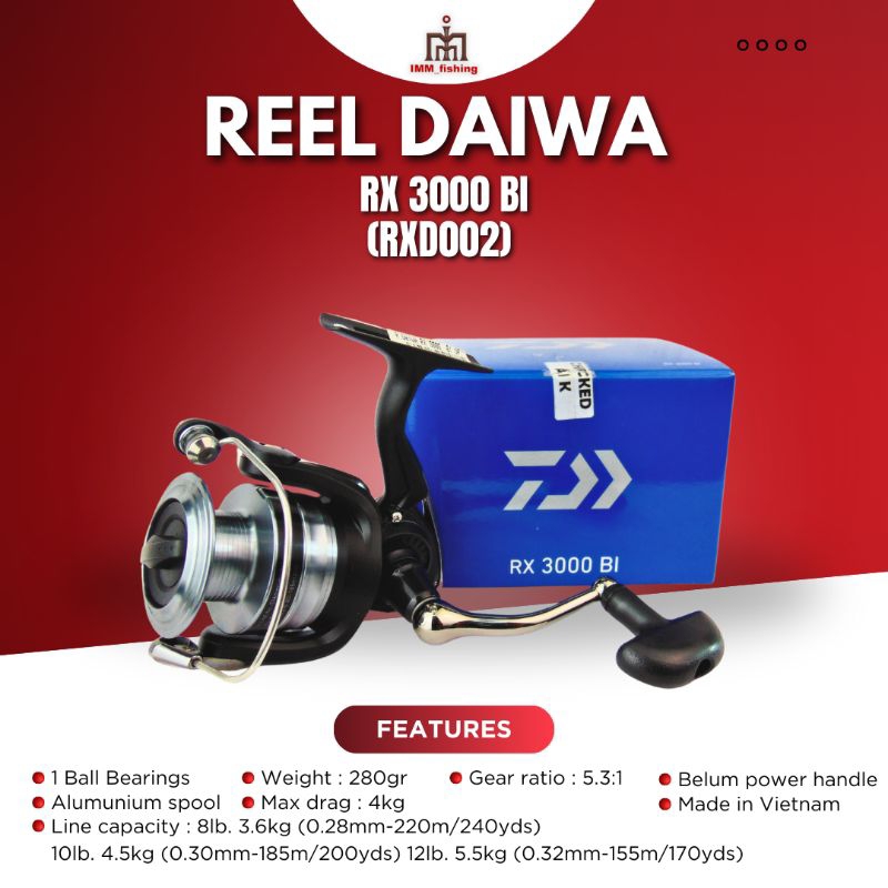 REEL DAIWA RX BI | Alat Gulungan Pancing | Spinning
