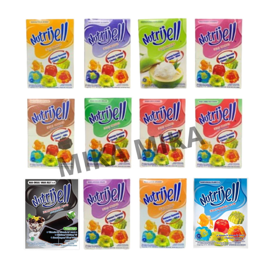 

Nutrijell Jelly Rasa Buah/ Nutrijell Mangga Blueberry Kelapa Strawberry Coklat Melon Leci Jambu Cincau Anggur Jeruk Plain