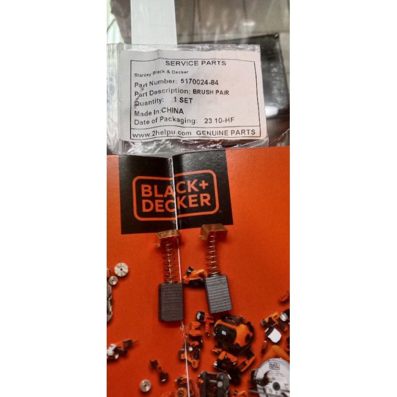 carbon brush gerinda black Decker g 650 ori/arang spul mesin gerinda black&Decker g650