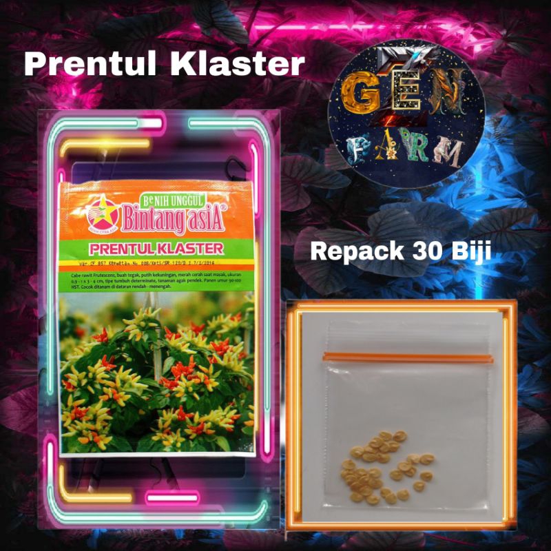 Benih Cabe Rawit Prentul Klaster Bibit Cabe Benih Cabai Rawit Repack 30 Biji Bintang Asia