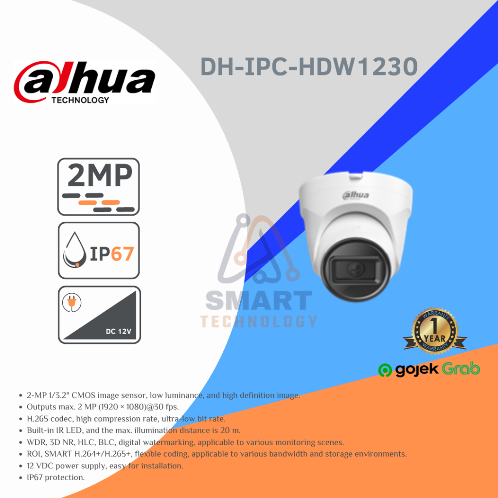 DAHUA IP CAMERA IPC HDW1230 Dahua IP Camera CCTV Indoor