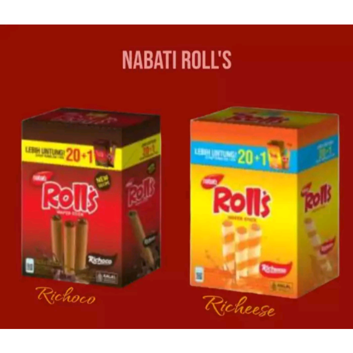 

nabati rolls box isi 21 pcs x 6 gr coklat keju