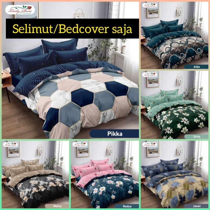 Selimut Bedcover Ladyrose UK 180x200 / Bedcover saja Lady rose cocok untuk kado