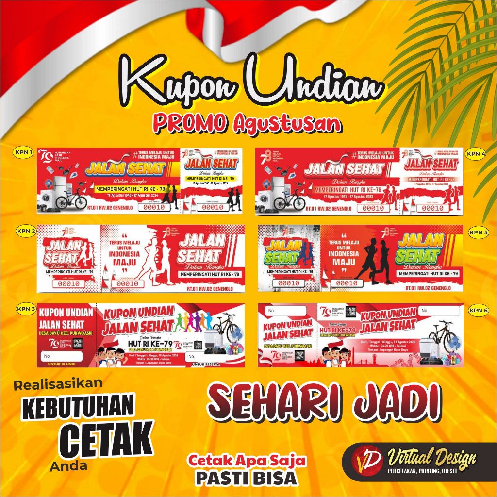custom free setting KUPON UNDIAN / CETAK KUPON UNDIAN / KUPON AGUSTUSAN/ KUPON 17AN / KUPON JALAN SE