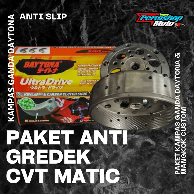 PAKET ANTI GEREDEK MIO KARBU MIO SPORTY MANGKOK KOPLING KAMPAS KOPLING OTOMATIS DAYTONA