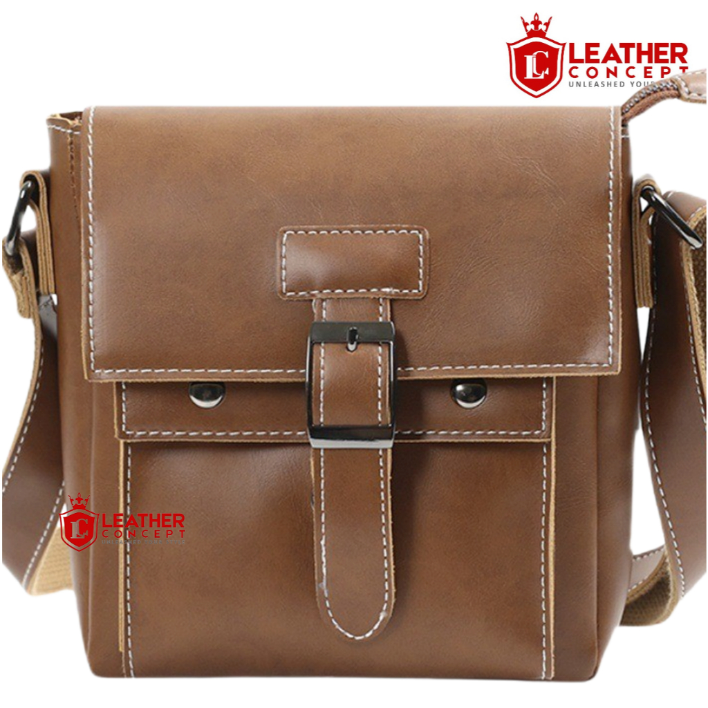 LEATHER CONCEPT Tas Selempang Pria Kulit Tas Kulit Pria Kecil Tas Jalan BELLAGIO