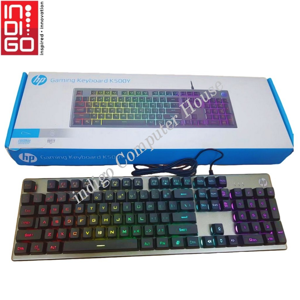 Keyboard Gaming HP K500Y / Keyboard Gaming Rgb Membrane Rubber Dump Keyboard Hp K500Y
