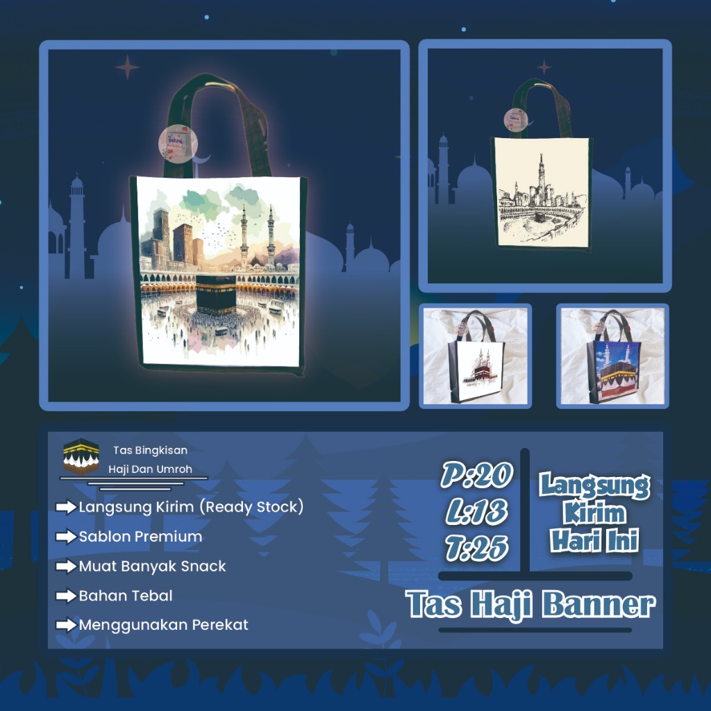 

TAS BINGKISAN HAJI/TAS BINGKISAN UMROH/TAS SABLON/MMT/BANNER