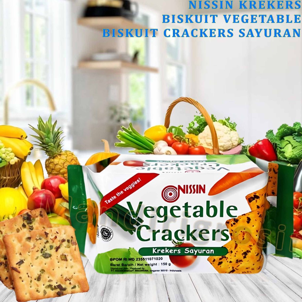 

Biskuit Crackers Sayuran * Nissin Krekers * Biskuit Rasa Vegetable * 150gr