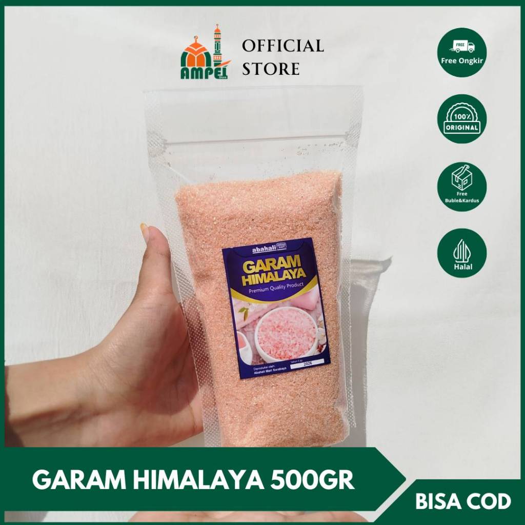 

Garam Himalaya 500gr Murni Pink Lava Organik Himalayan Salt Untuk Diet MPASI Ketogenic Herbal Alami