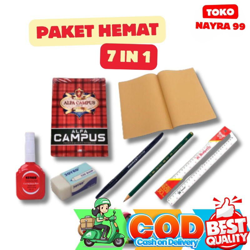 

buku tulis alfa campus paket hemat 7in1 cuma 70rb