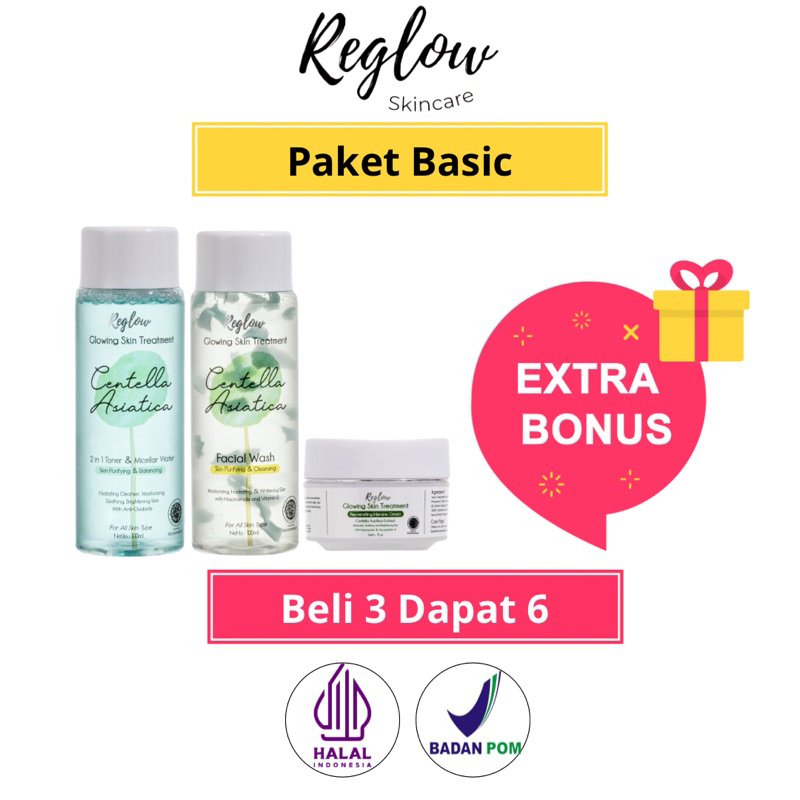 Paket Basic Reglow Original Skincare Skin Treatment Glowin Up Re Glow perawatan kecantikan