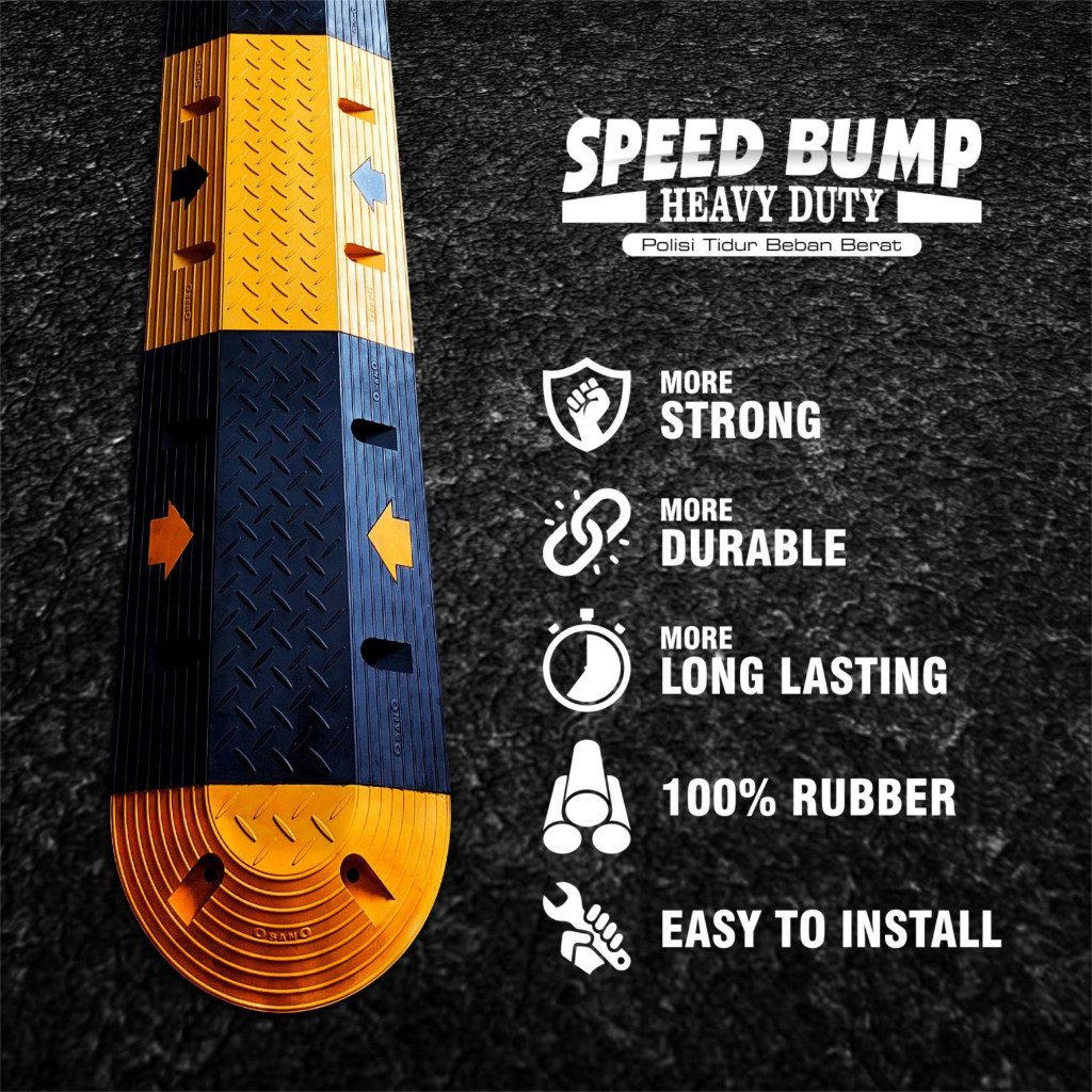 Rubber Speed Bump / Polisi Tidur Karet OsanO Heavy Duty Body