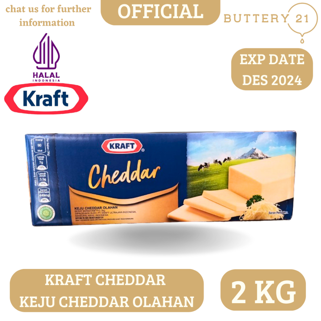 

KRAFT CHEDDAR 2 KG/KEJU CHEDDAR 2 KG/KEJU CHEDDAR OLAHAN 2 KG