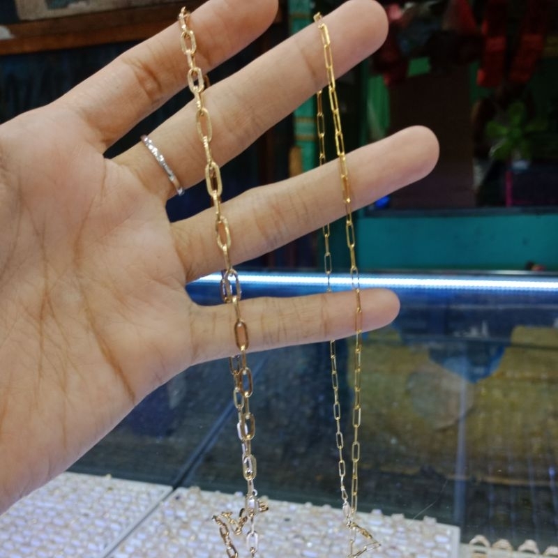 kalung model piperklip,  model kotak model terbaru mas 8k