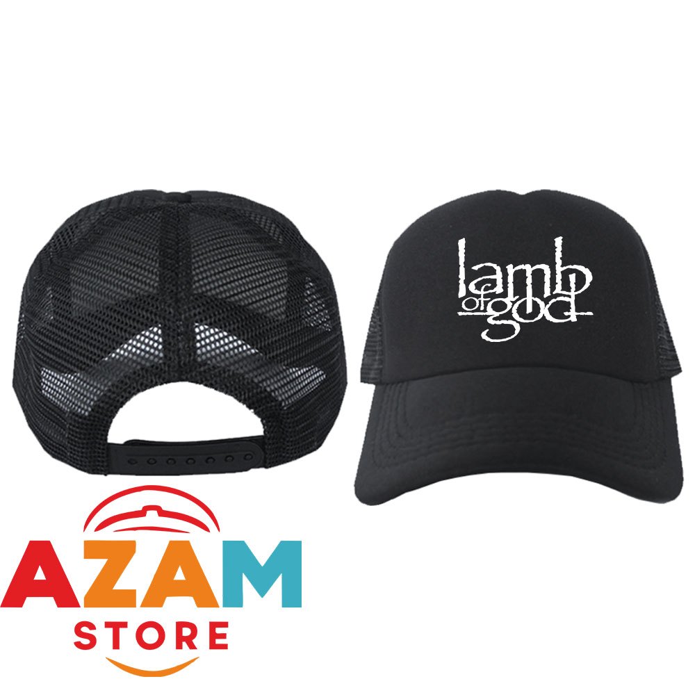 Topi Trucker jaring pria all size Lamb Of God