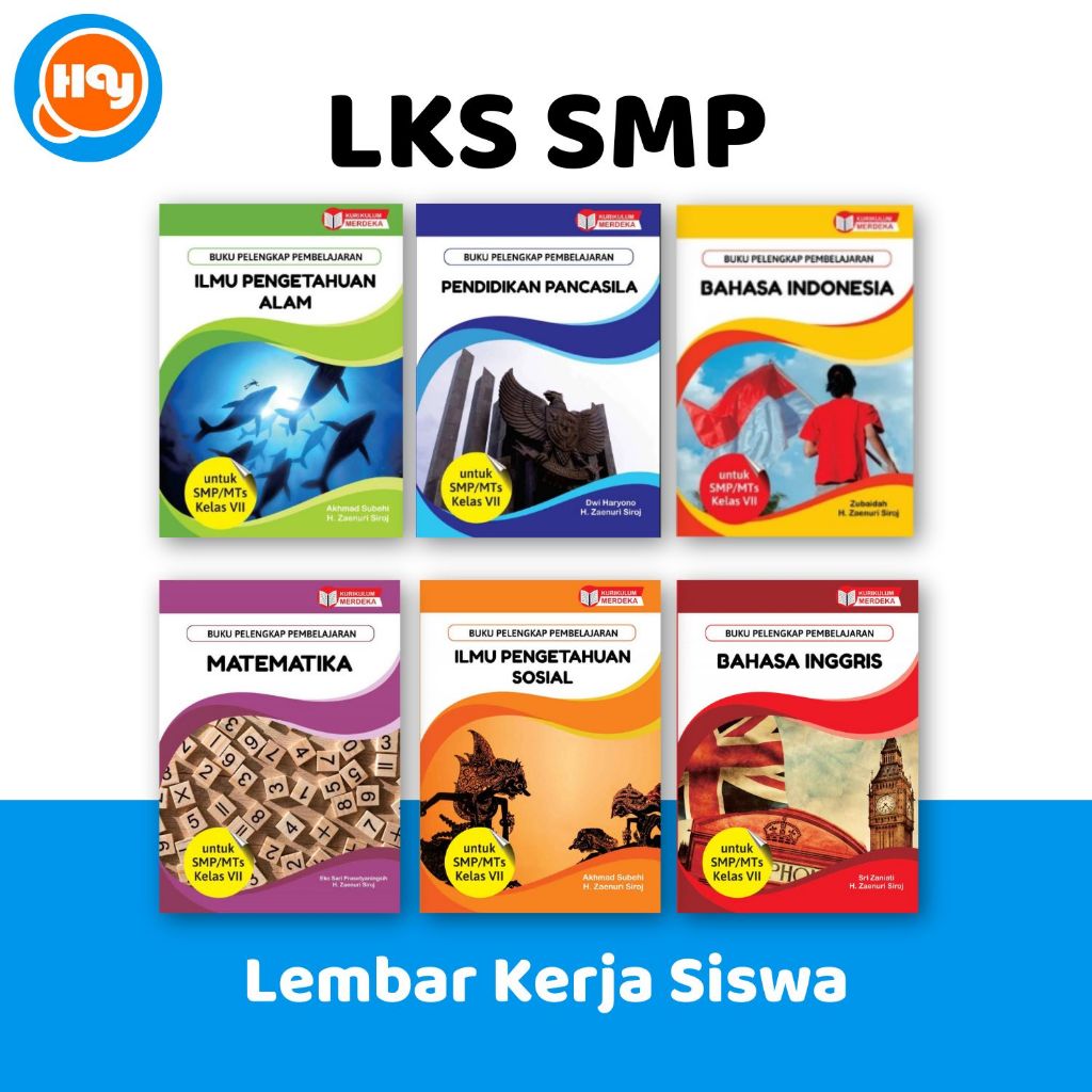 Buku LKS Kurikulum Merdeka Kelas 7 SMP | IPA, IPS, Matematika, Bahasa Indonesia, Bahasa Inggris, Pen