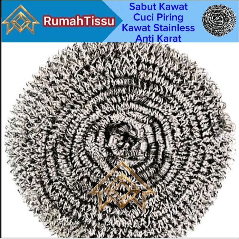 Sabut Kawat Cuci Piring Sikat Stainless Spons Kawat Anti Karat Murah Grosir