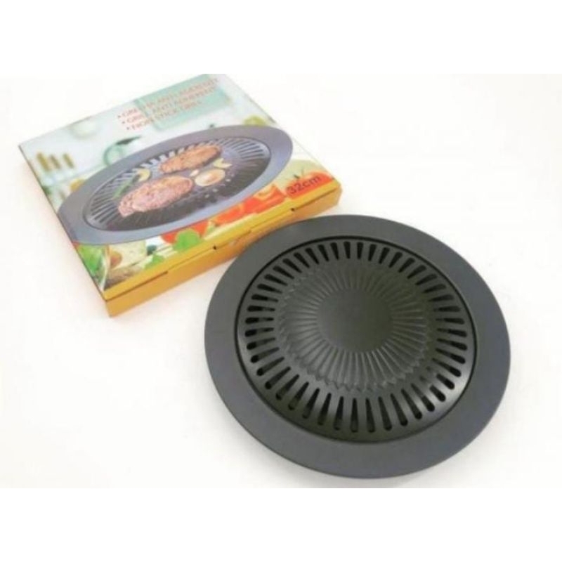 GRILL PAN BULAT / PANGGANGAN BBQ GRILL PAN BULAT KOMPOR ALUMINIUM
