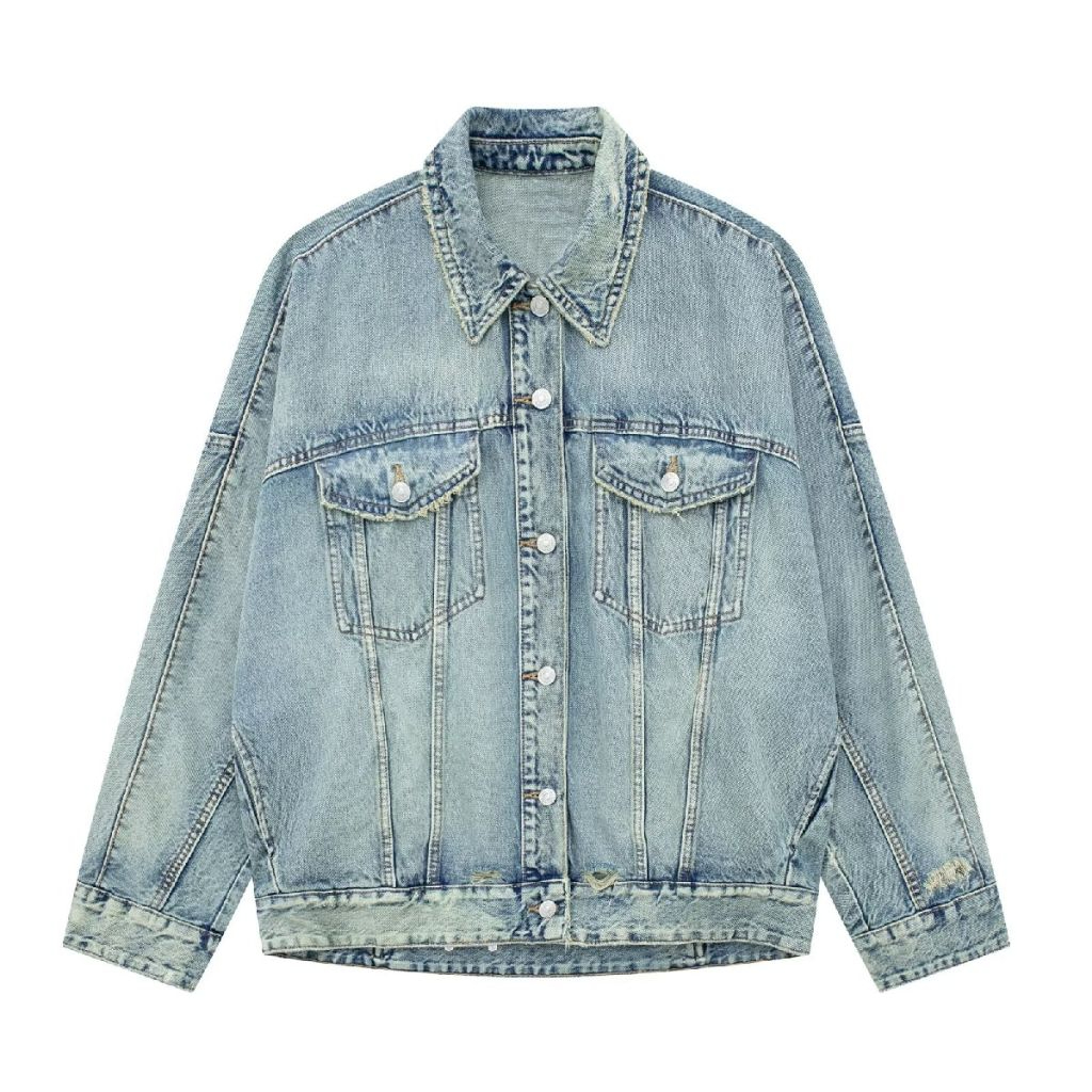 Jaket Denim Wanita Blue Denim Korean Oversize Jacket
