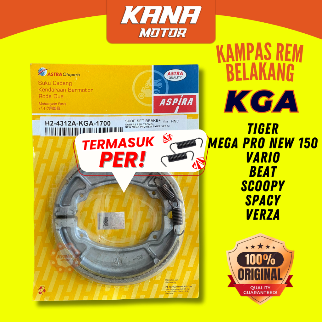 KAMPAS REM TROMOL BELAKANG KGA TIGER MEGA PRO NEW 150 VARIO BEAT SCOOPY SPACY ASPIRA H2-43125-KGA-17