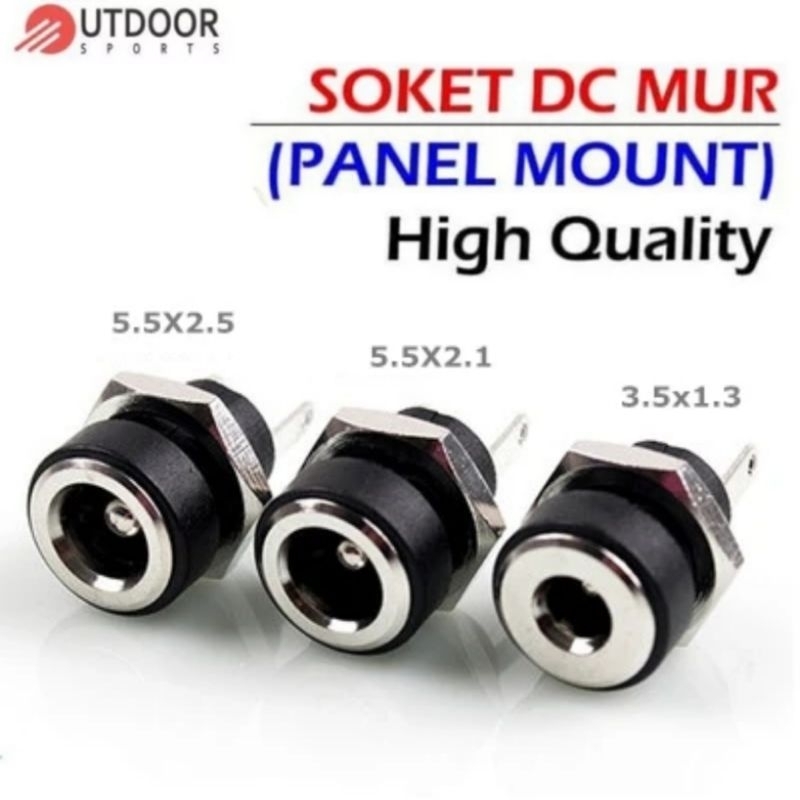 Jack DC Female 3.5×1.35mm 5.5×2.1mm 5.5×2.5mm Socket DC Mur