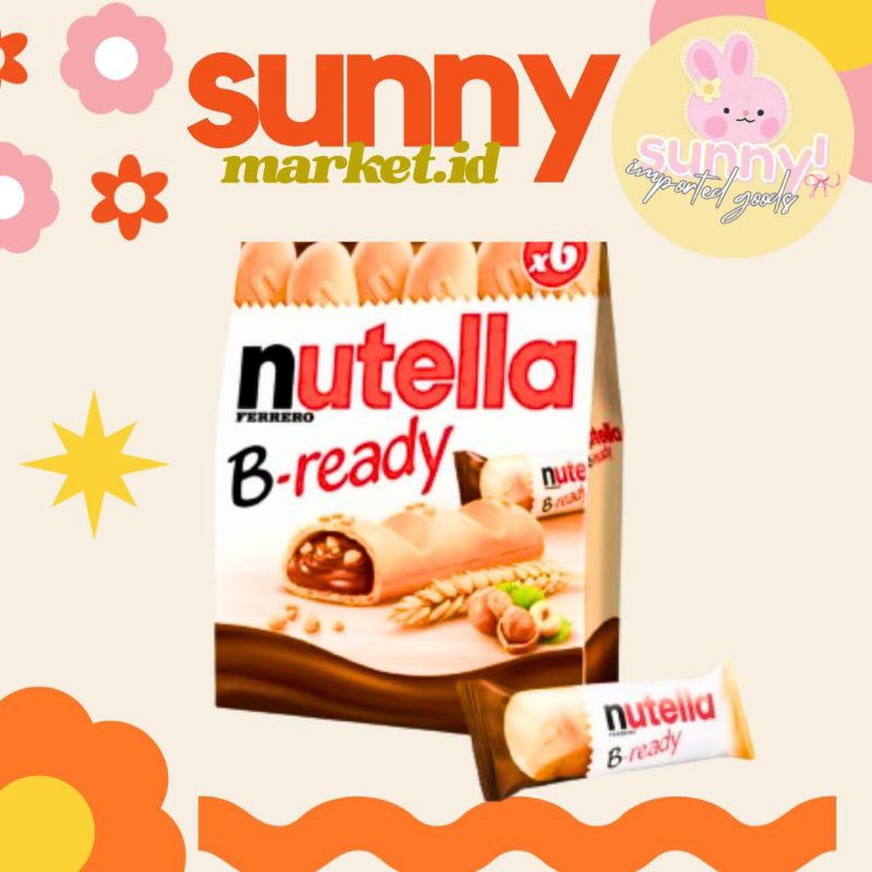 

SUNNYMARKET - NUTELLA NUTELA BISCUIT BISKUIT B READY BREADY B-READY COKLAT COKELAT CHOCOLATE BISCUIT IMPORT IMPOR PACK 132 GR 132GR ISI 6 PCS