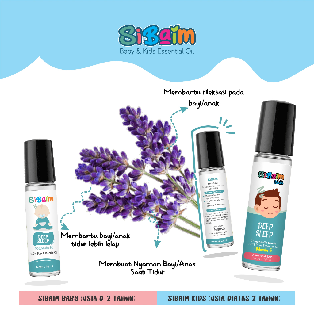 SIBAIM KIDS Essential Oil 2 - 5 Tahun Membuat Anak Tidur Lebih Nyaman & Nyenyak (Alternatif Cessa)