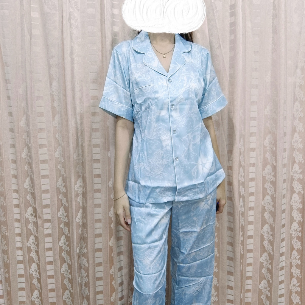 VTreasury - Baju Tidur Wanita / Piyama Satin Premium / Sutra Set 3 in 1 - 344