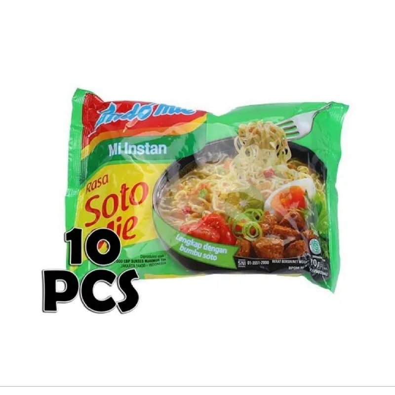 

Paket 10pcs Indomie Soto Mie Instan 70gr Noodle Instant Mie